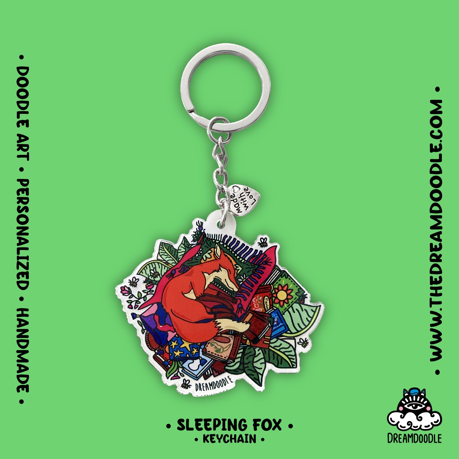 Sleeping Fox Keychain