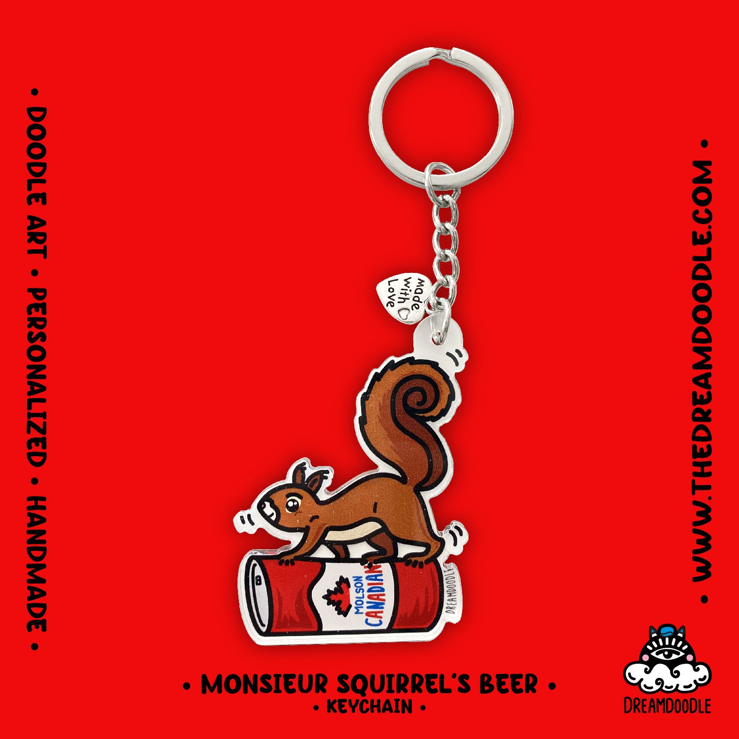 Monsieur Squirrel's Beer Keychain