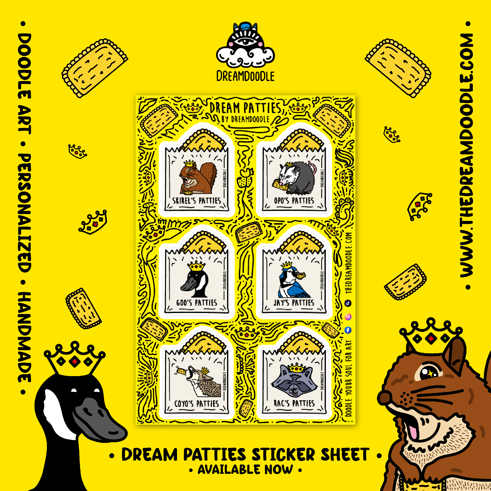 Dream Patties 1st Collection Vinyl Sticker Sheet
