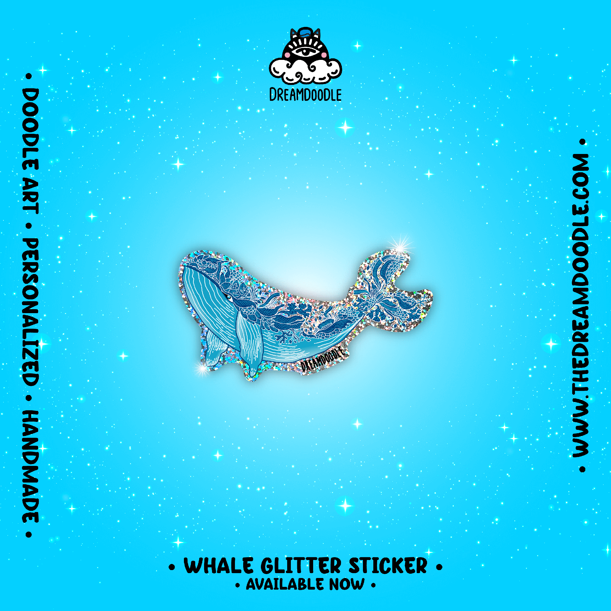 Whale Glitter Sticker