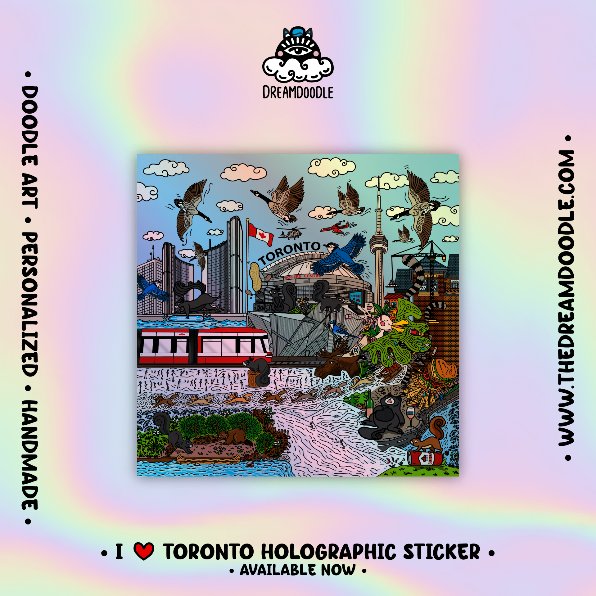 I Love Toronto Holographic Sticker