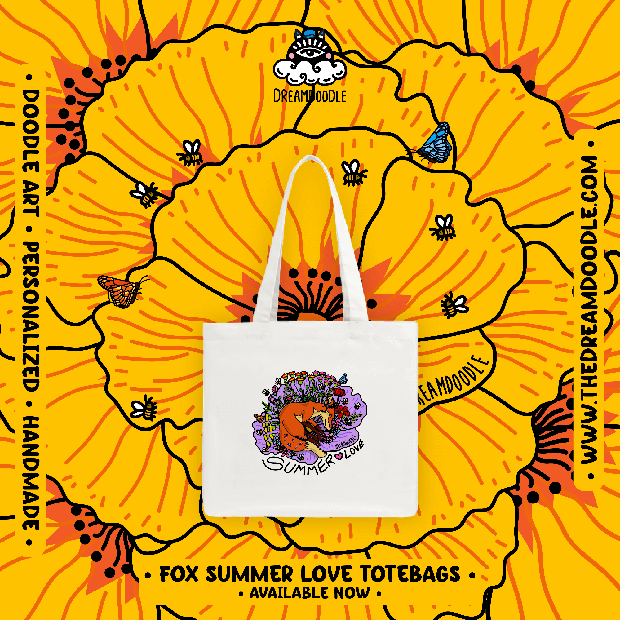 Fox Summer Love π¦πΈ Tote Bag