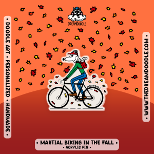 Martial Biking in the Fall Acrylic Pins