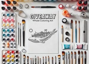 ๐ณ Giveaway Digital Whale Coloring Art Page ๐จ