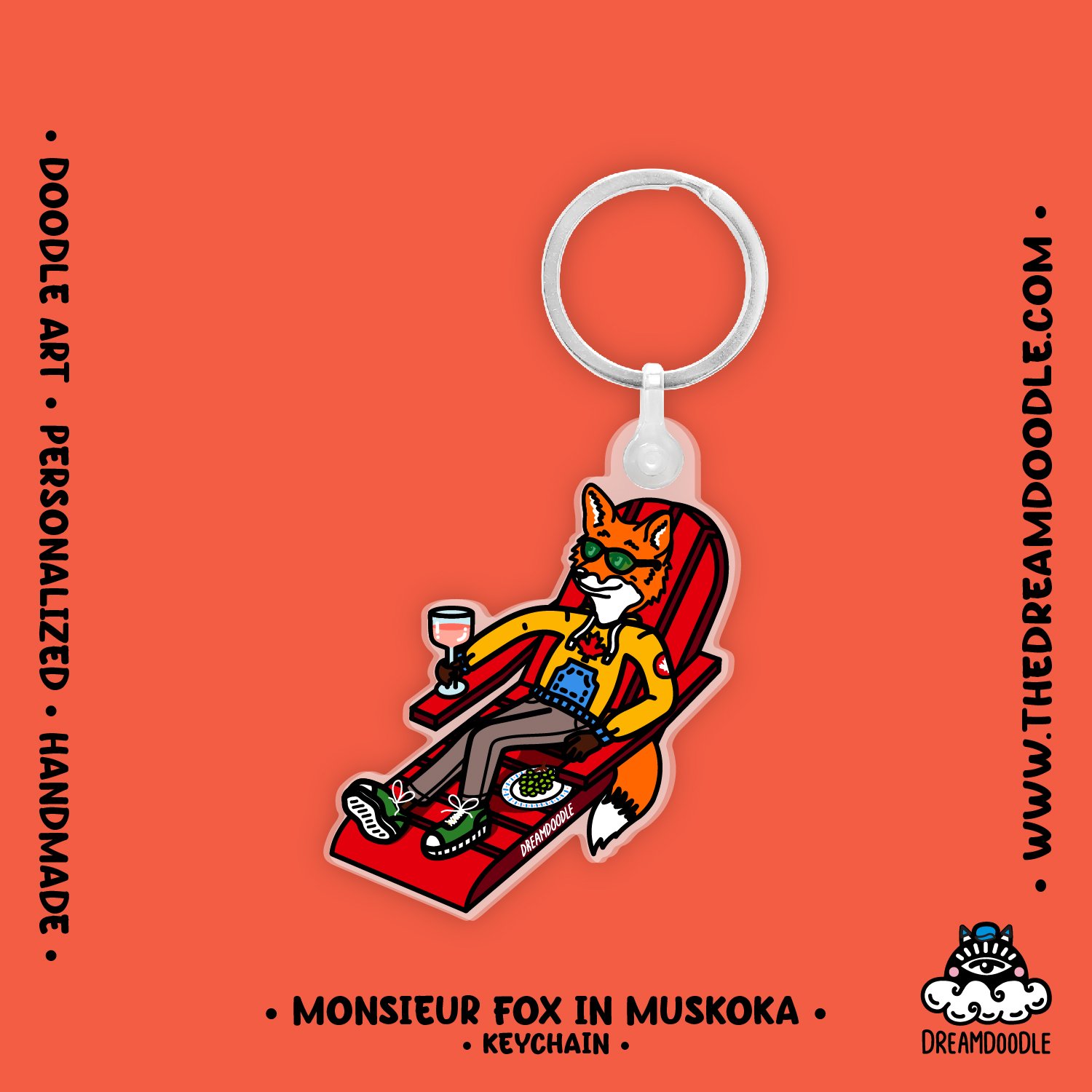 Monsieur Fox in Muskoka Keychain