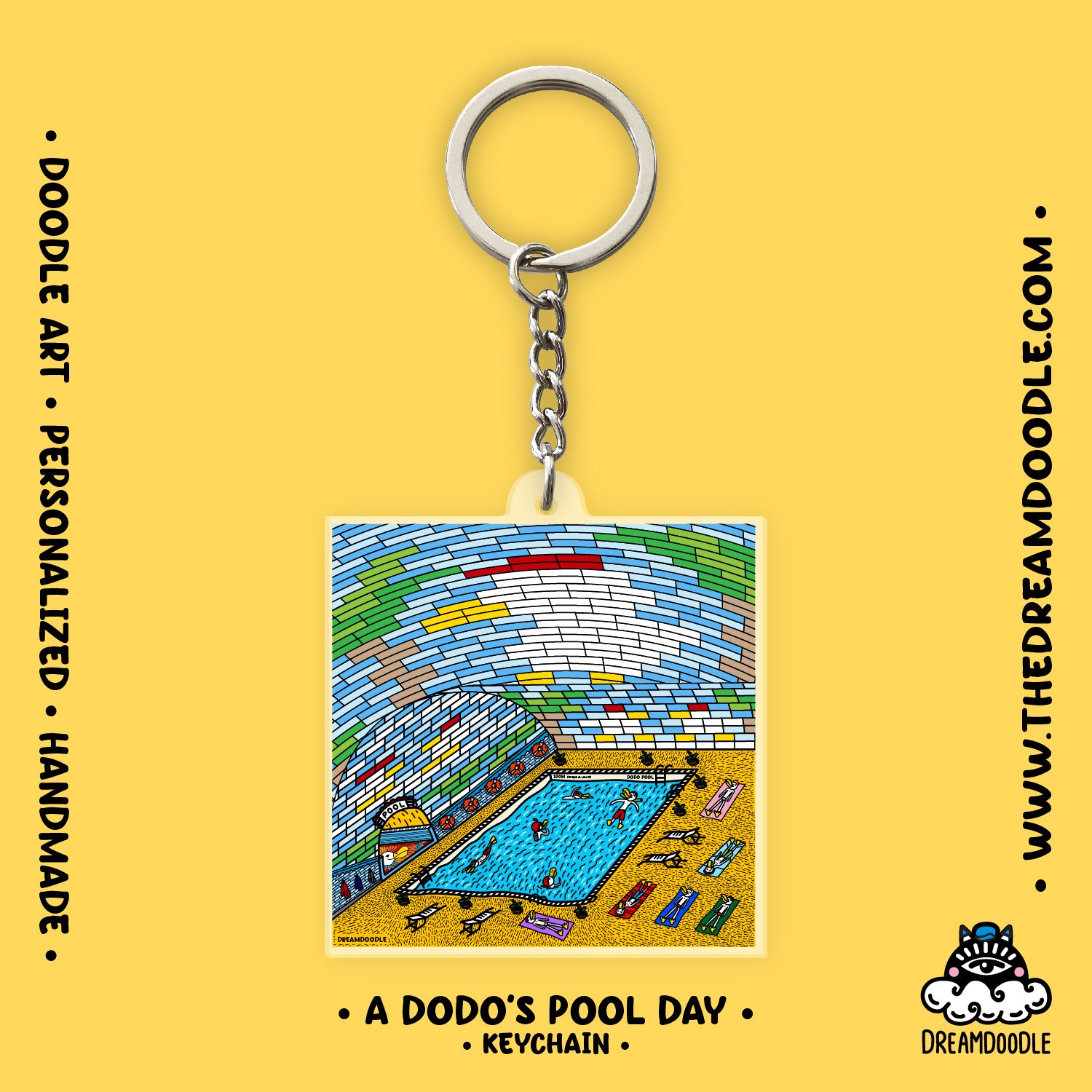 A Dodo's Pool Day Keychain