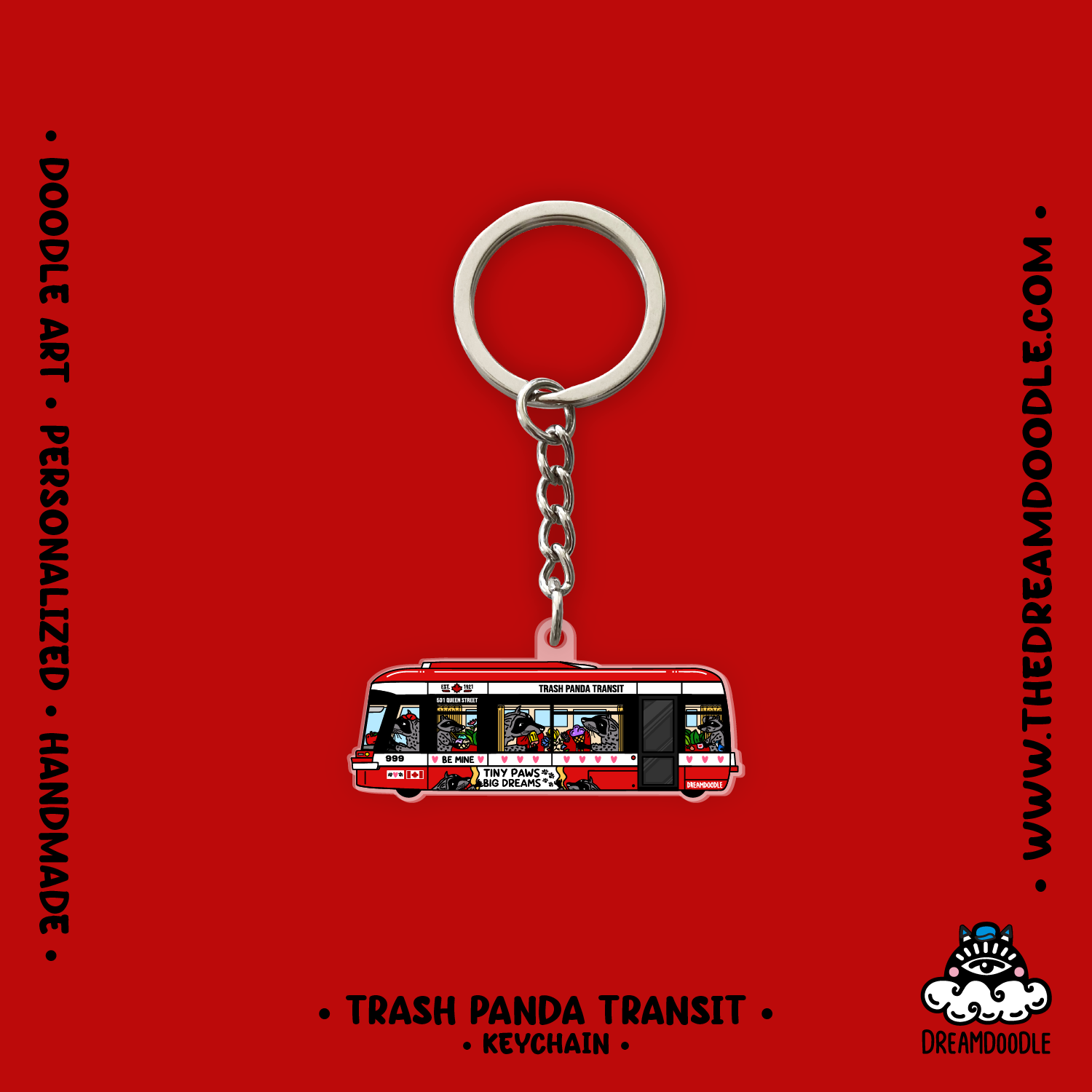 Trash Panda Transit Keychain